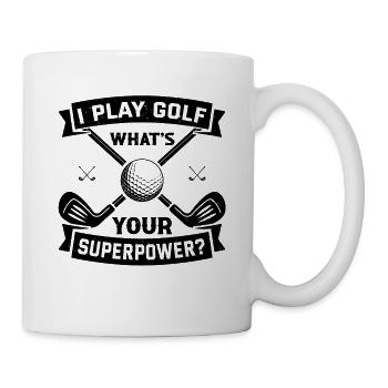 Je joue au golf Quel est votre superpouvoir - Joueur de golf - Mug blanc - blanc - Droite