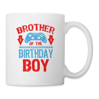 Brother Of the Birthday Gamer Bro Boy Gaming Gift - Mug - white - Right