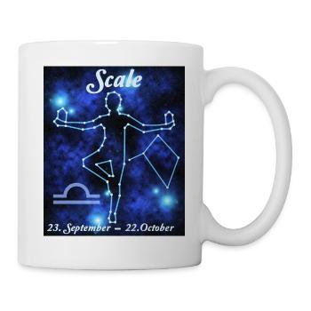 Sternzeichen Waage, Sternenbild, Astrologie - Tasse - Weiß - Rechts