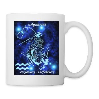 Sternzeichen Wassermann, Sternenbild, Astrologie - Tasse - Weiß - Rechts