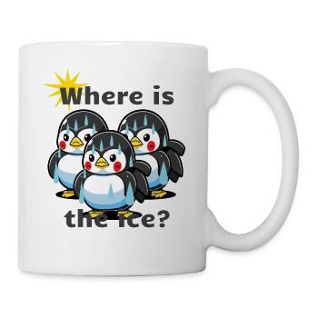 Sweating penguins. Climate it's warm. - Mug - white - Right