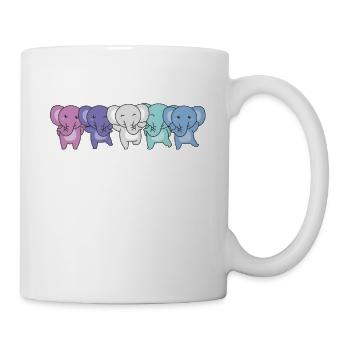 Spectrasdrapeau sexuel Fierté LGBTQ Mignon éléphant - Mug blanc - blanc - Droite