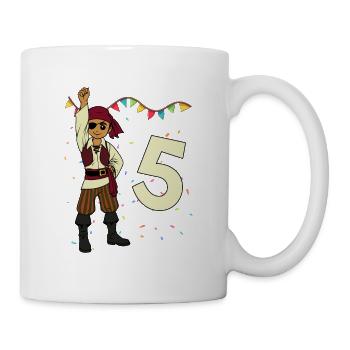 With Pirate - Boys Birthday 5 Years - Mug - white - Right