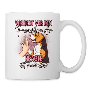 Vorsicht vor dem Frauchen Beagle - Tasse - Weiß - Rechts