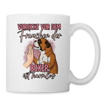 Vorsicht vor dem Frauchen Boxer - Tasse - Weiß - Rechts
