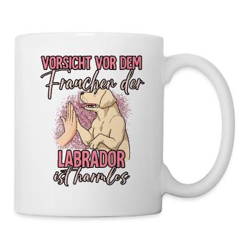 Vorsicht vor dem Frauchen Labrador - Tasse - Weiß - Rechts