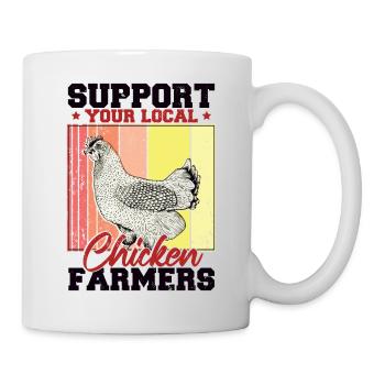 Soutenez vos éleveurs de poulet locaux - Mug blanc - blanc - Droite