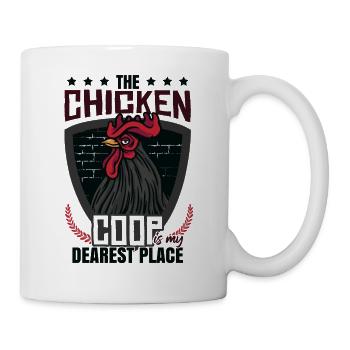 Hühnerstall Sprichwort - Tasse - Weiß - Rechts