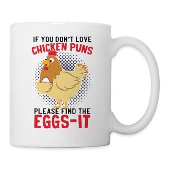 Blague sur les jeux de mots sur le poulet - Mug blanc - blanc - Droite