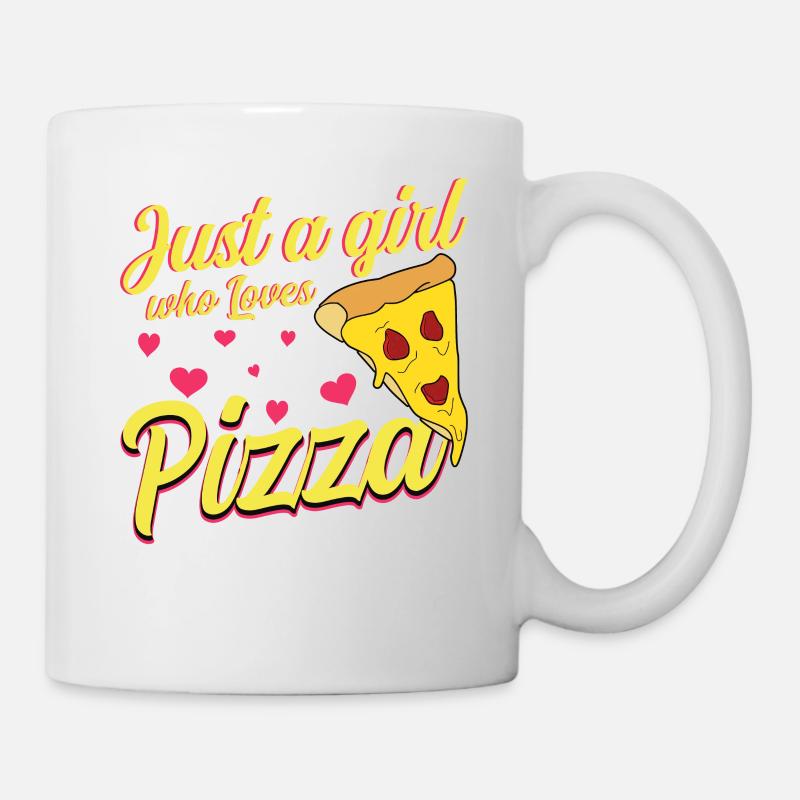 Les filles adorent la pizza - Mug blanc - blanc