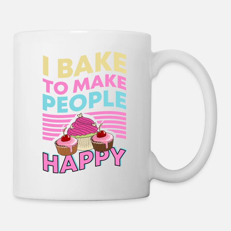 I Bake to make people Happy - Mug - white