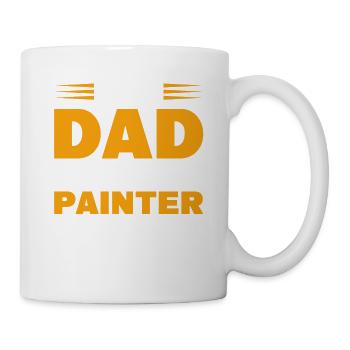 Je suis un père et un peintre Rien ne me fait peur - Mug blanc - blanc - Droite