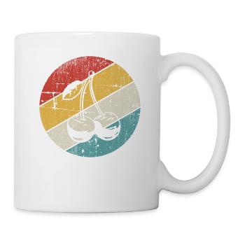 Cerise Retro Fruit Fruit Round - Mug blanc - blanc - Droite