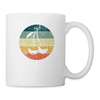 Cherry Fruit Retro Fruits Red Gift - Mug - white - Right