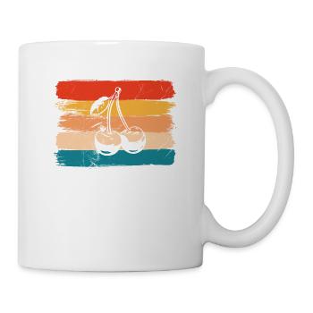 Cherry Fruit Retro Fruits Red Gift - Mug - white - Right