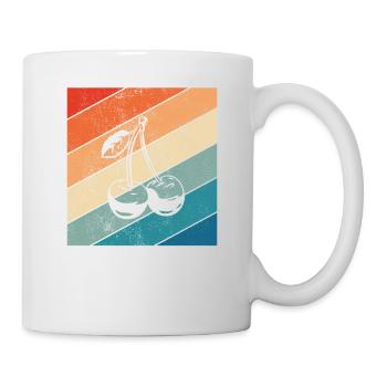 Fruit de Cerise Retro Fruits Rouge Cadeau - Mug blanc - blanc - Droite