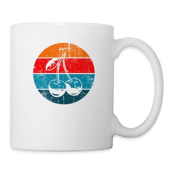 Fruit de Cerise Retro Fruits Rouge Cadeau - Mug blanc - blanc - Droite