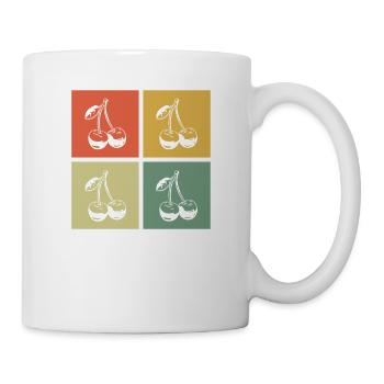 Cherry Fruit Retro Fruits Red Gift - Mug - white - Right