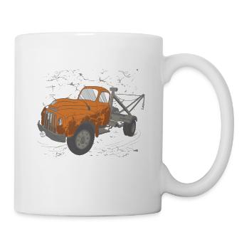Quand je remorque - tu passes lentement! Dépanneuse de camionnage Dri - Mug blanc - blanc - Droite