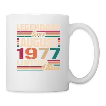 1977 August Geburtstag Legende August 1977 - Tasse - Weiß - Rechts