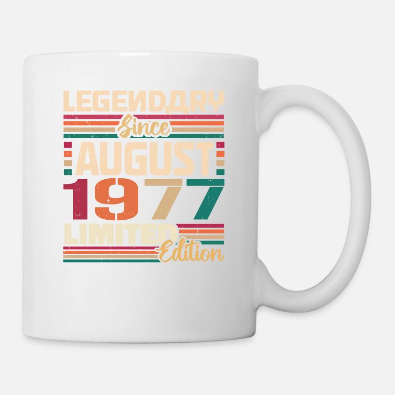 1977 August Geburtstag Legende August 1977 - Tasse - Weiß