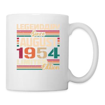1954 August Geburtstag Legende August 1954 - Tasse - Weiß - Rechts