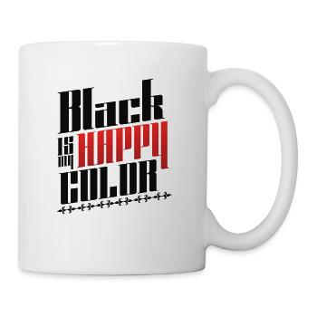 Schwarz Ist Meine Glücksfarbe - Tasse - Weiß - Rechts