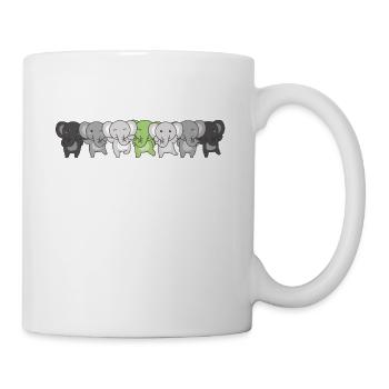 Agender Flag Pride LGBTQ Cute Elephant - Mug - white - Right
