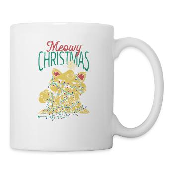 Meowy Weihnachten Catmas Katze niedlich Kätzchen - Tasse - Weiß - Rechts