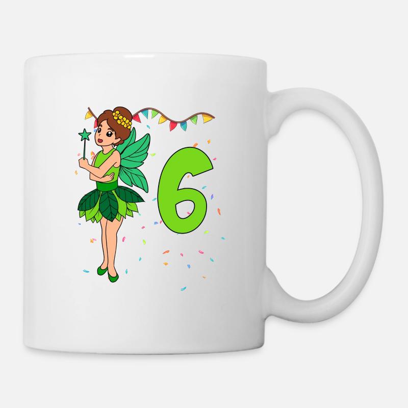 Mit Fee - Mädchen Geburtstag 6 Jahre - Tasse - Weiß