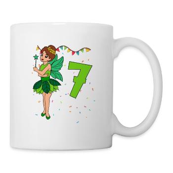 Mit Fee - Mädchen Geburtstag 7 Jahre - Tasse - Weiß - Rechts