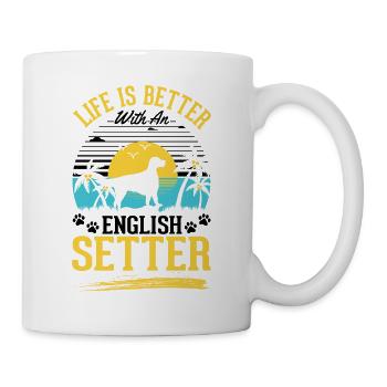 La vie est meilleure avec English Setter - Mug blanc - blanc - Droite