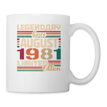 1981 August Geburtstag Legende August 1981 - Tasse - Weiß - Rechts