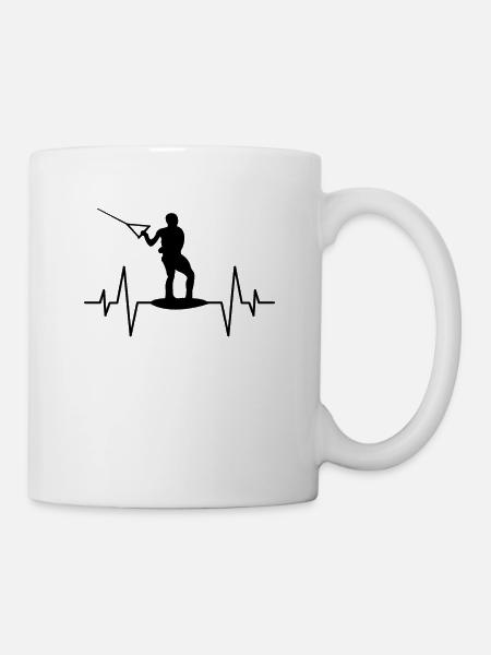 Wakeboarding Herzschlag - Tasse - Weiß
