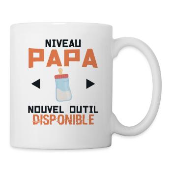 Niveau PAPA - Biberon - Nouvel Outil Disponible ! - Mug blanc - blanc - Droite