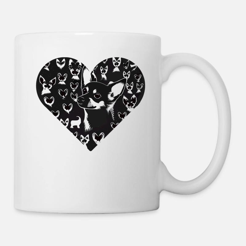 Chihuahua - Chien Mignon Chiot Cœurs Rose Girly - Mug blanc - blanc
