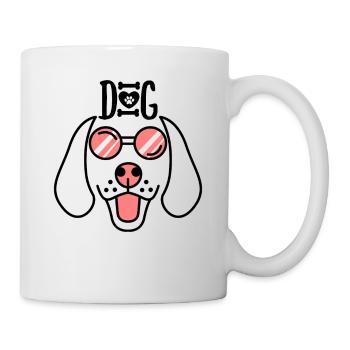 A funny dog with the pink red glasses Dogs - Mug - white - Right