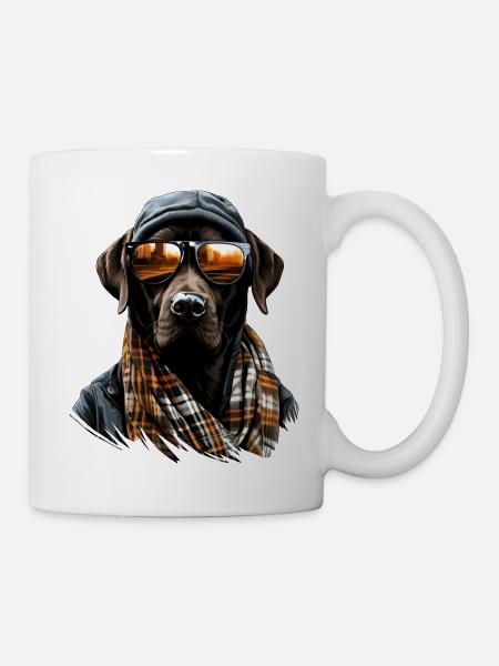Urban Retriever: Streetwise Labrador Vibes - Tasse - Weiß