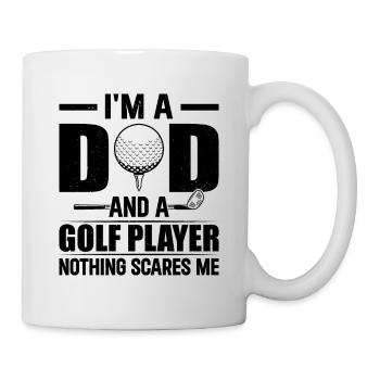 Je suis papa et joueur de golf Rien ne me fait peur - Da - Mug blanc - blanc - Droite