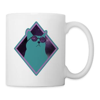 Katze Galaxy grün - Tasse - Weiß - Rechts