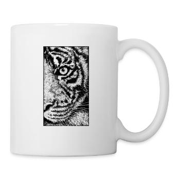Tiger Illustration Raubkatze Königstiger - Tasse - Weiß - Rechts