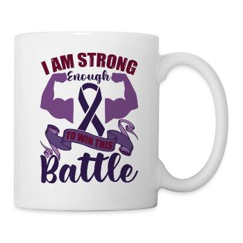 Je suis assez fort pour gagner cette bataille - Mug blanc - blanc - Droite