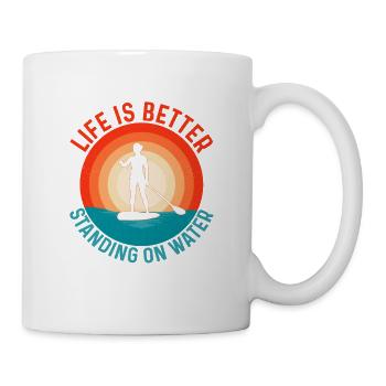 La vie est meilleure debout sur l’eau Stand Up Paddle B - Mug blanc - blanc - Droite