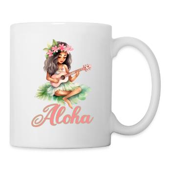 Urlaub Polynesier Strand Ukulele - Tasse - Weiß - Rechts