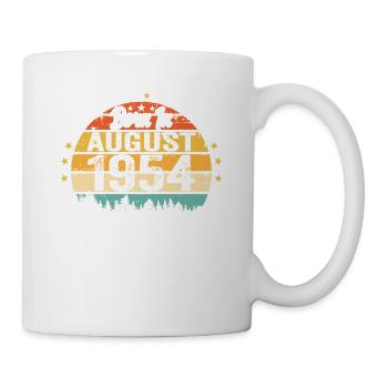August 1954 Geburtstag Geschenkideen 1954 August - Tasse - Weiß - Rechts