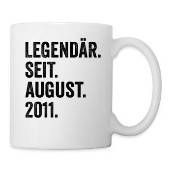 12. Geburtstag 12 Jahre Legendär Seit August 2011 - Tasse - Weiß - Rechts