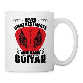 Alter Mann mit einer Gitarre | Musik | Gitarrist - Tasse - Weiß - Rechts