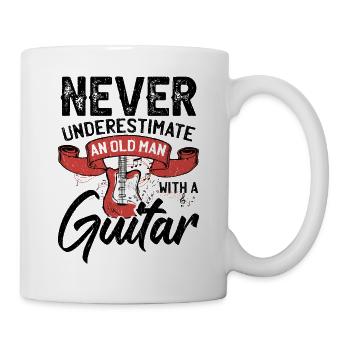 Unterschätze niemals einen alten Mann mit einer Gitarre - Tasse - Weiß - Rechts