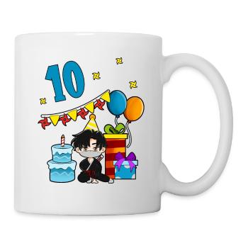 Mit Ninja - Jungs Geburtstag 10 Jahre - Tasse - Weiß - Rechts