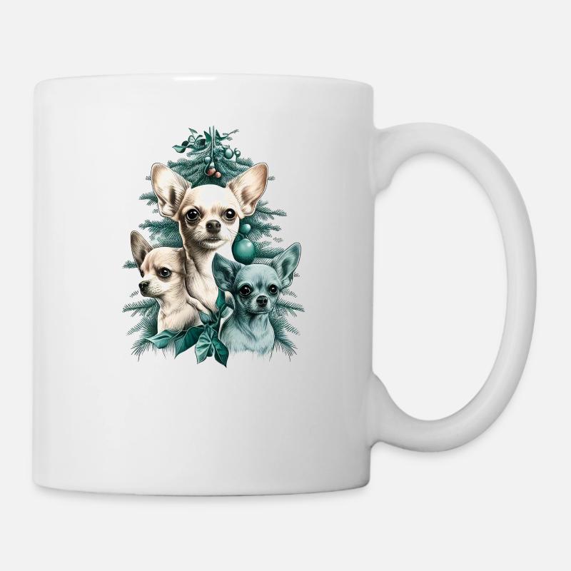 Chiots Chihuahua - Mignons petits chiens Amour - Mug blanc - blanc